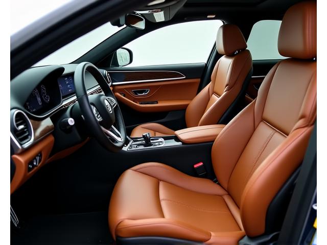 Intérieur de voiture luxueux après un detailing premium, brillant et impeccable